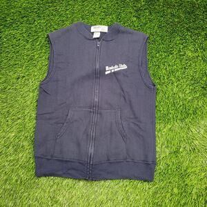 Vintage 80s Champion Mankato State Vest Women M/L 19x23 Blue